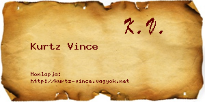 Kurtz Vince névjegykártya